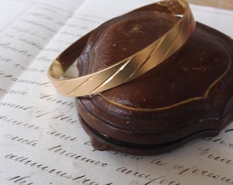 Vintage 1970s 18ct Gold Plated BANGLE Cuff Bracelet