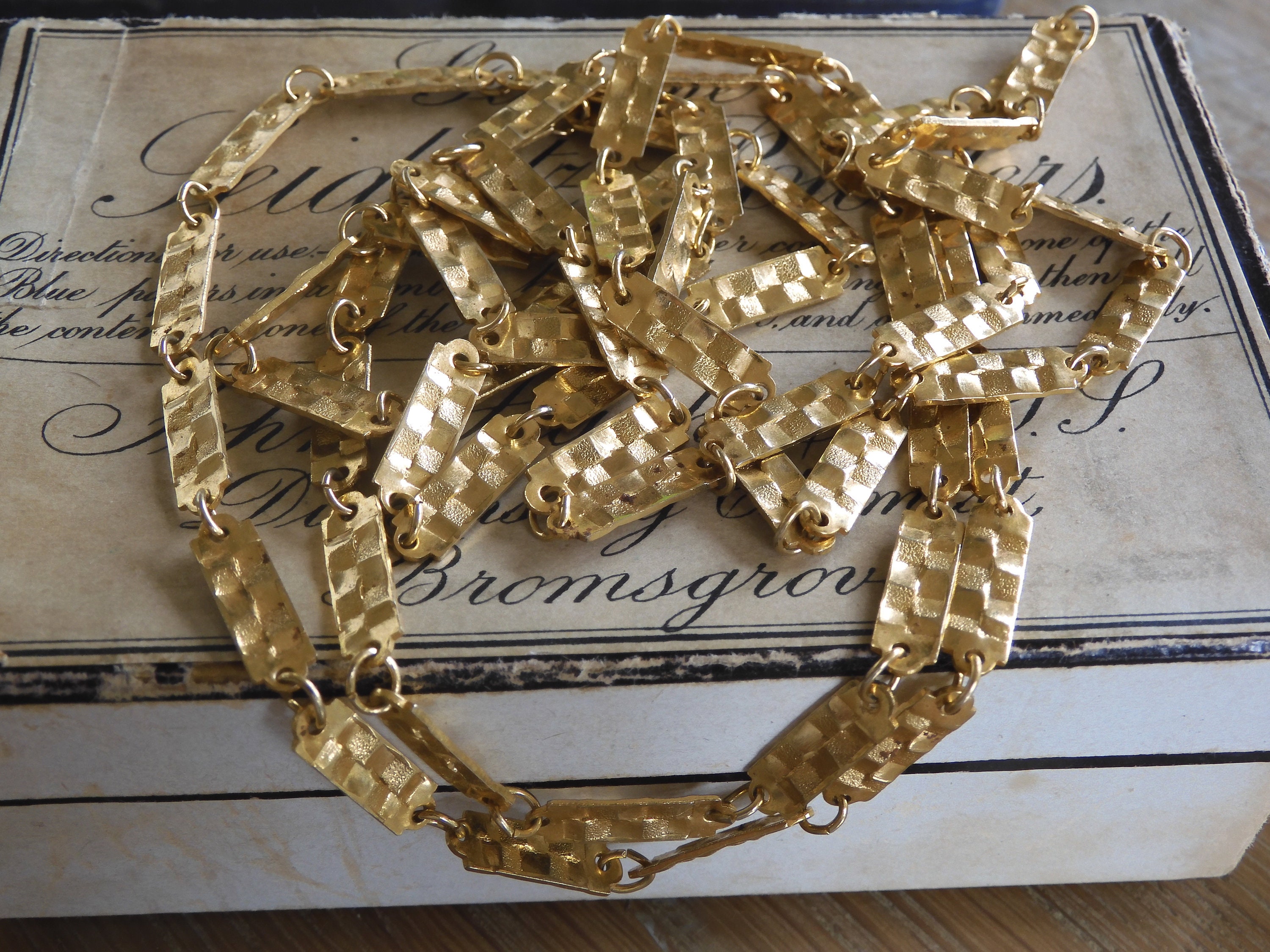 Collier Plaqué Or Maille Déco Des Années 1970 - Modèle 3585 - Occasion Bon état