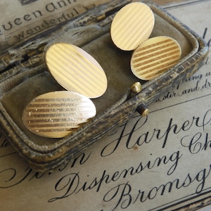 Vintage 1960s 12ct Gold Cufflinks: Groom Wedding Jewelry