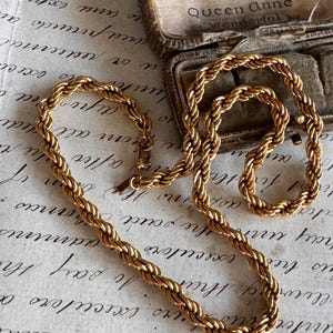 Vintage Monet 22ct Gold Plated Rope Twist Chain Necklace