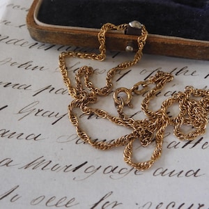 Vintage 1960s Sterling Silver Gilt Rope Chain Necklace - 18ct Gold Plated
