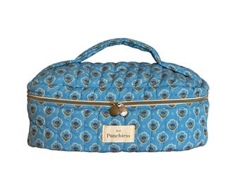 Blue Ethnic Airwrap Compartmentalized Travel Organizer for Dyson/Shark Products Hair Tool Bag