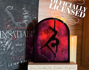 Officially Licensed Aerial Stacey Bookshelf Sign; Dark Romance Decor; Edge of Darkness Trilogy by Leigh Rivers