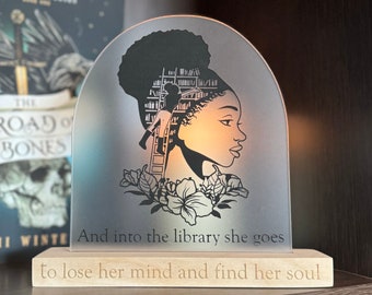 Placa de estantería con cabeza de biblioteca para niña; decoración para amantes de los libros
