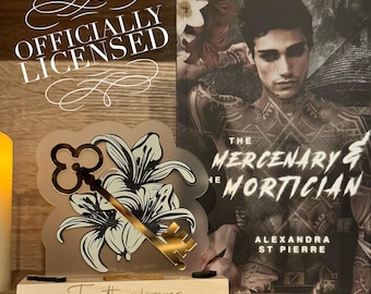 Officially Licensed The Mercenary and Mortician Bookshelf Sign; Dark Romance decor; Alexandra St. Pierre