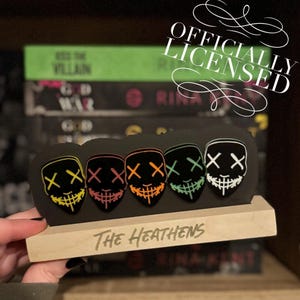 Officially Licensed Legacy of Gods Heathens Masks Bookshelf Sign; Dark Romance Decor; Rina Kent