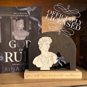 Officially Licensed God of Ruin Bookshelf Sign; Dark Romance Decor; Legacy of Gods Rina Kent