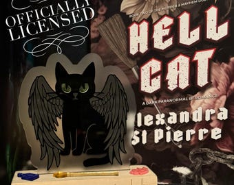Officially Licensed Hellcat Bookshelf Sign; Dark Romance Decor