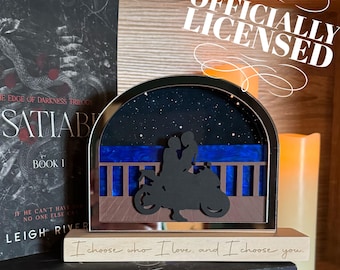 Officially Licensed Insatiable Bike Scene Bookshelf Sign; Dark Romance Decor; Edge of Darkness Trilogy by Leigh Rivers