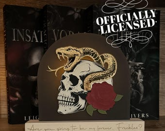 Officially Licensed Insatiable Bookshelf Sign; Dark Romance Decor; Edge of Darkness Trilogy by Leigh Rivers