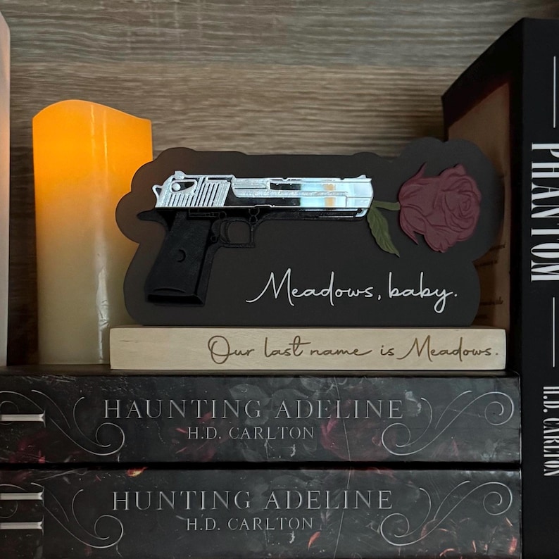Officially Licensed Haunting Adeline Bookshelf Sign; Dark Romance Decor; H.D. Carlton Meadows, baby.