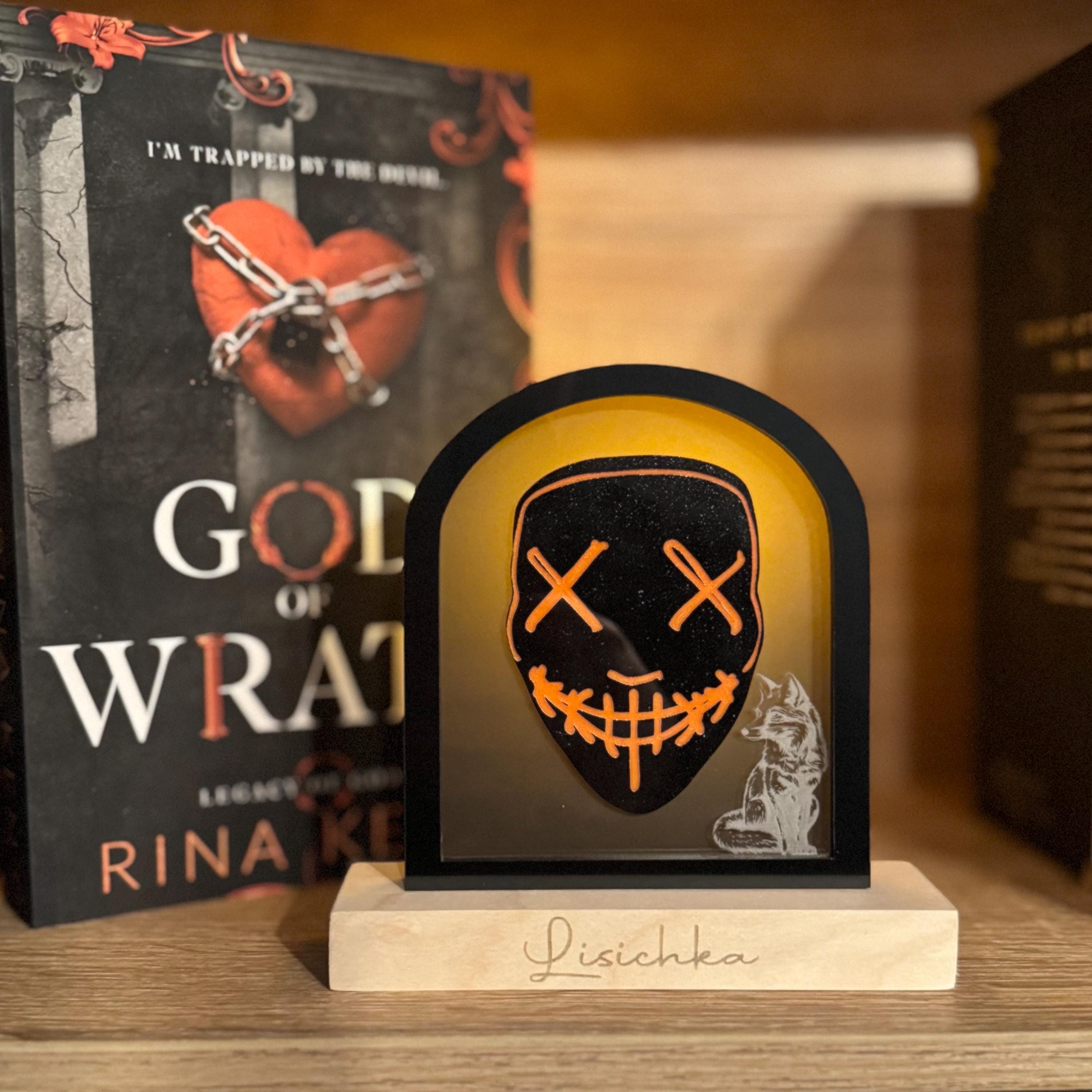 Officially Licensed God of Wrath Jeremy Heathens Mask Bookshelf