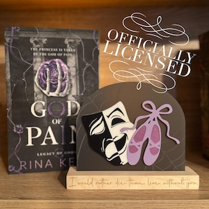 Officially Licensed God of Pain Bookshelf Sign; Dark Romance Decor; Legacy of Gods Rina Kent