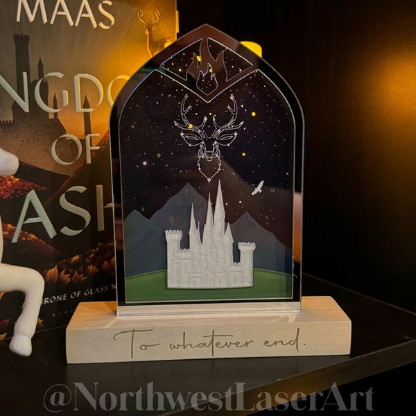 PREORDER Terrasen Window Bookshelf Plaque; Throne of Glass Series Book Merch; Kingdom of Ash Decor