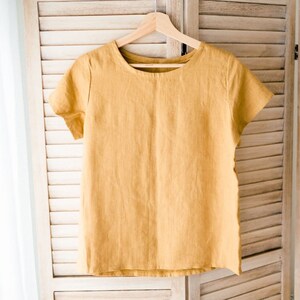 Womens linen Tshirt, summer linen top, casual style, neutral outfit