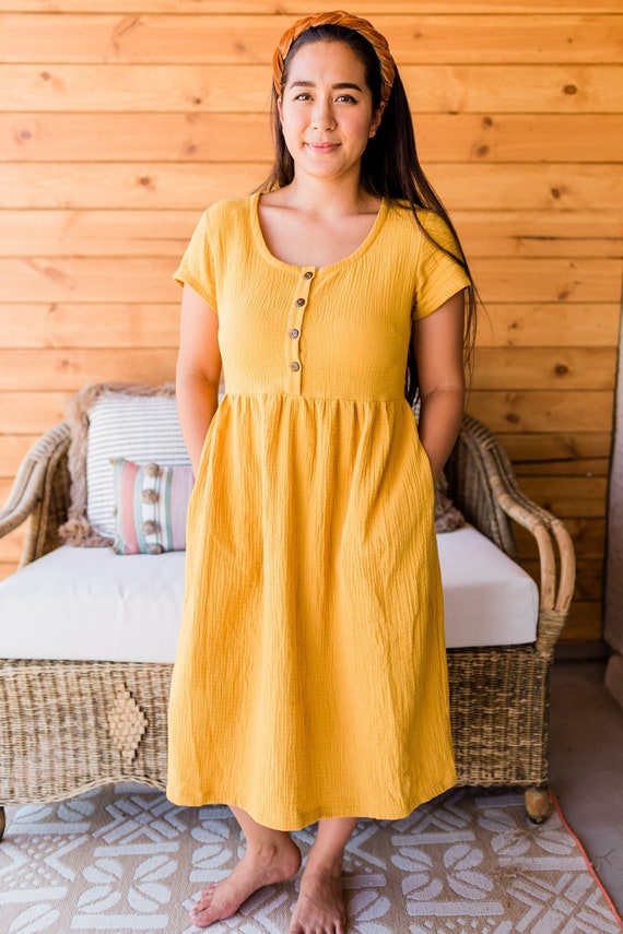 full cotton dress SILK – Astraea Chiffon Dress For Women Prom Night Dress Up Color:36 Polka Dot Navy Buttons along front
