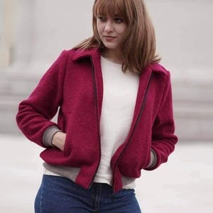 FRIDA Women&#39;s Wool Jacket | Handmade Sustainable Fashion | 100% Boiled Wool | Eco-Friendly | Custom Sizes XS-XL | Merino Lined Option