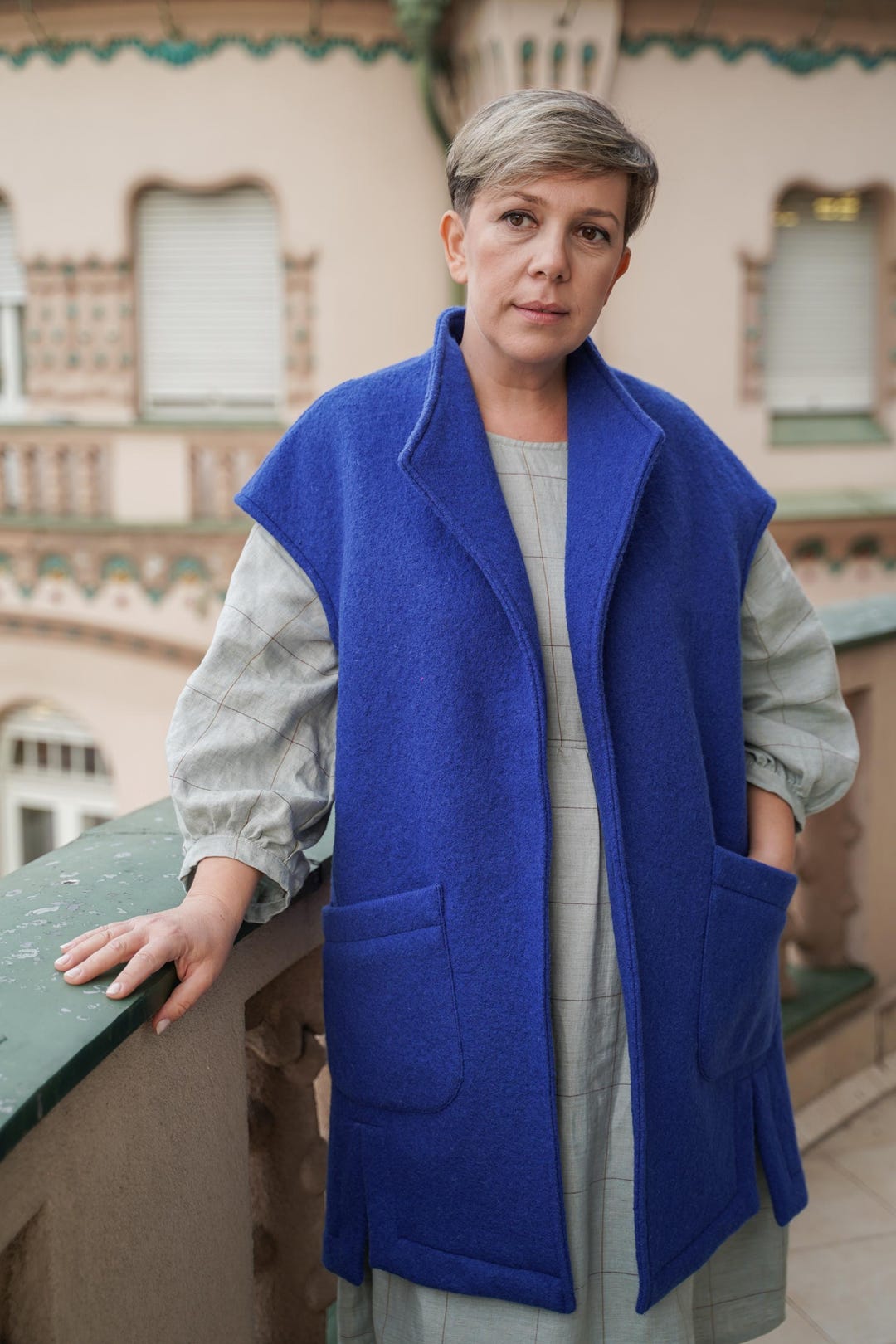 Gilet in lana da donna, gilet invernale, giacca senza maniche da