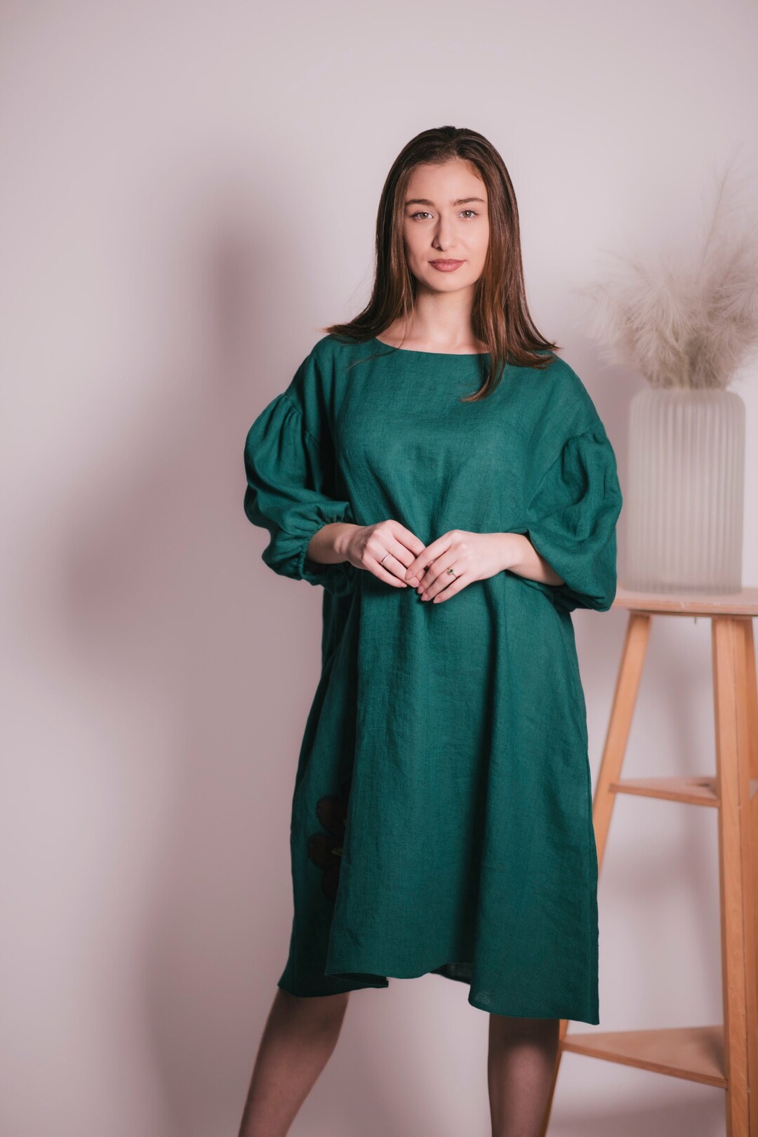 hand painted linen dress Hand painted linen dress, linen dress, Hand painted clothes, summer dress, elegant outfit