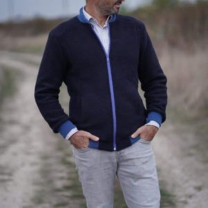 HUGO Men&#39;s Wool Jacket | Handmade Sustainable Fashion | 100% Boiled Wool | Eco-Friendly | Custom Sizes XS-XL | Merino Lined Option