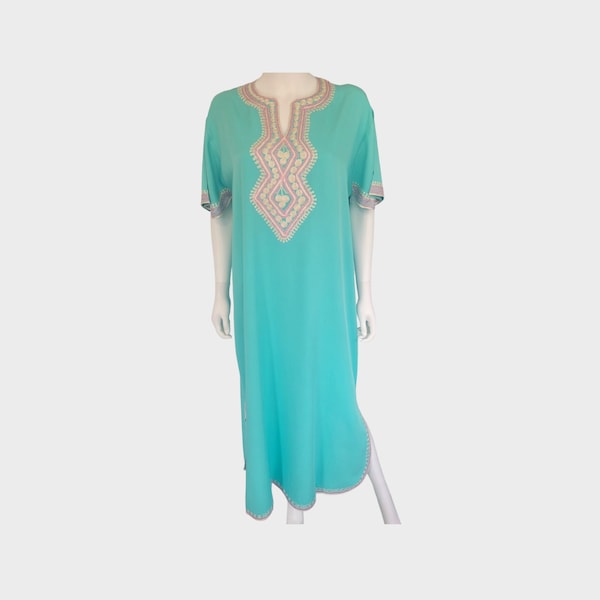 Moroccan embroidered dress, long summer tunic.