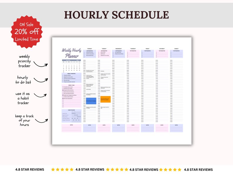 EDITABLE Weekly Planner Printable 2025 Dated Weekly Schedule Organizer