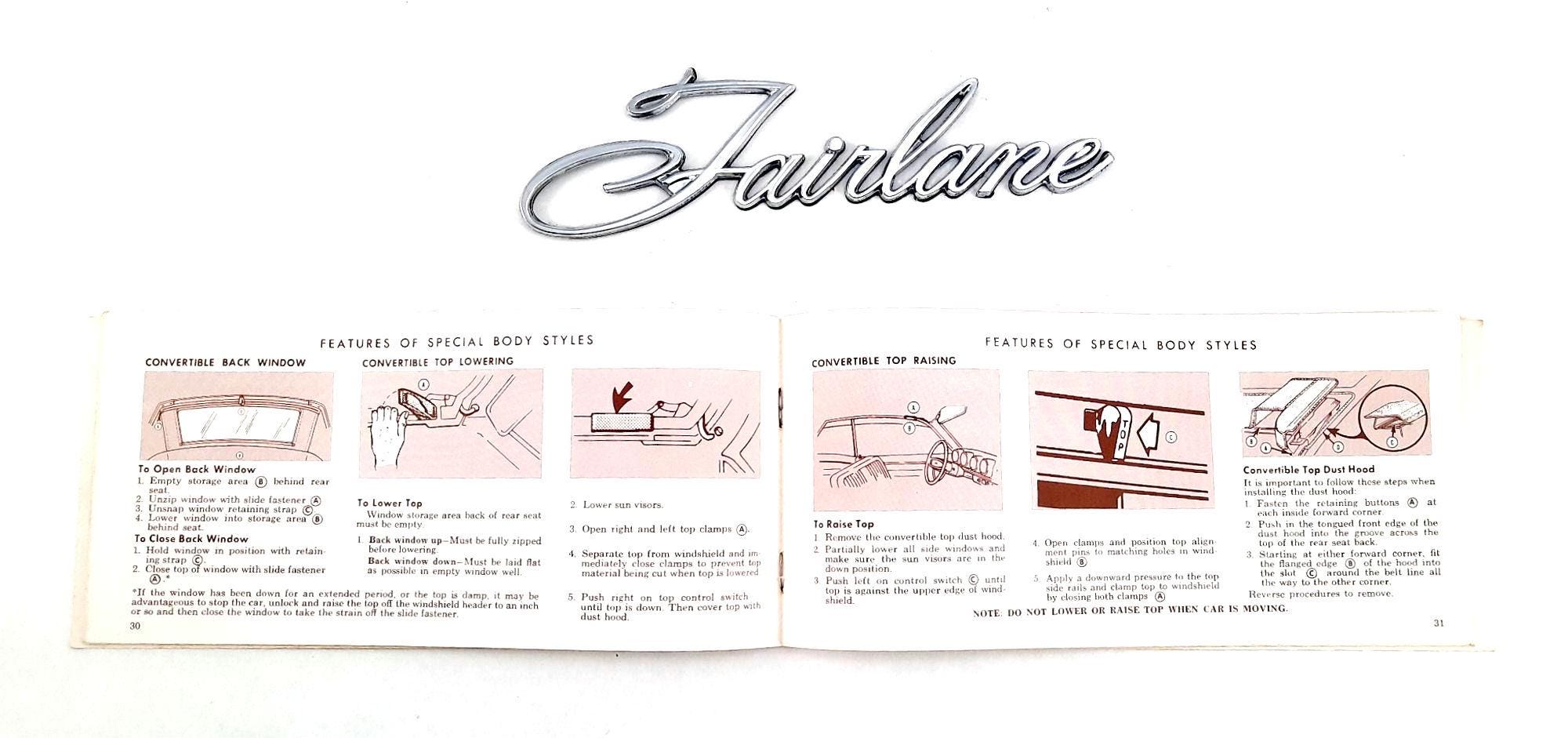 1969 Ford Torino Fairlane Ranchero Owner's Manual and Self-stick ...