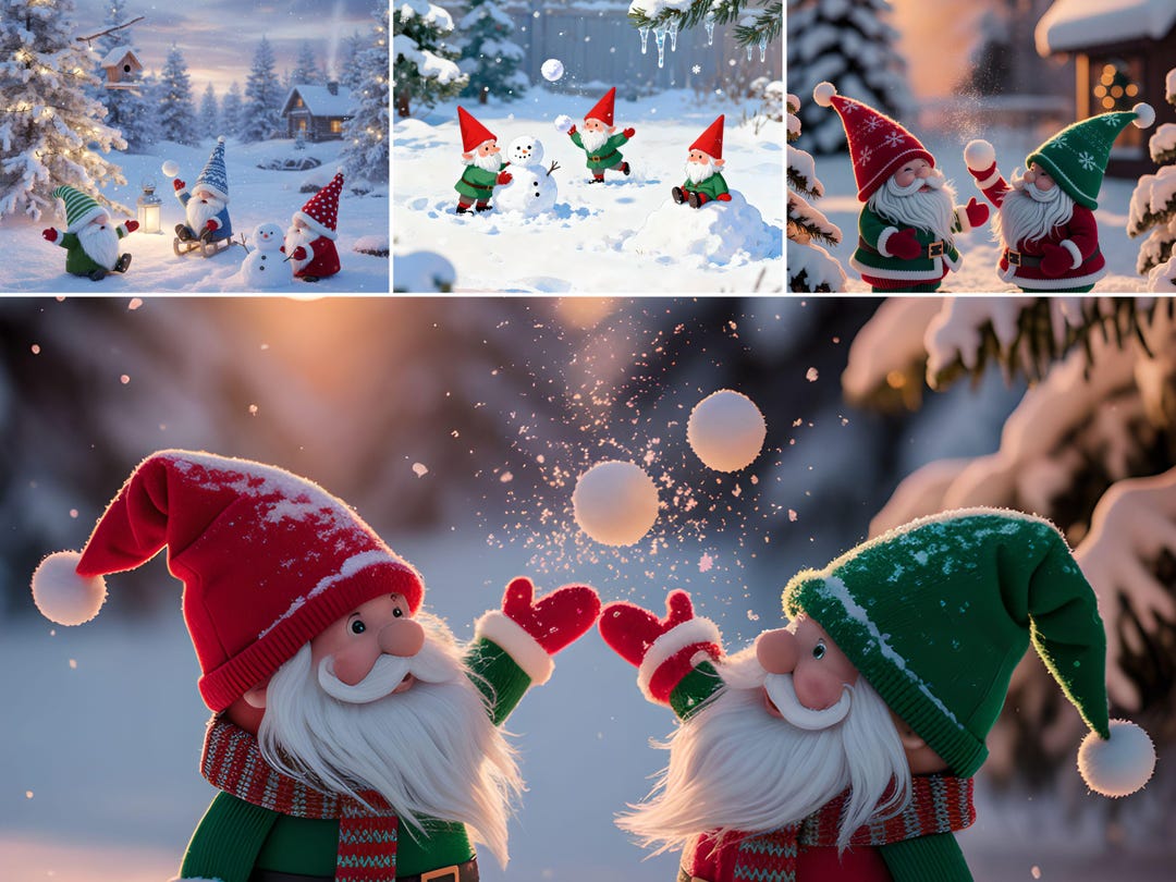 Christmas & Winter Gnomes Set of 9 - Digital Download PNG - Holiday ...