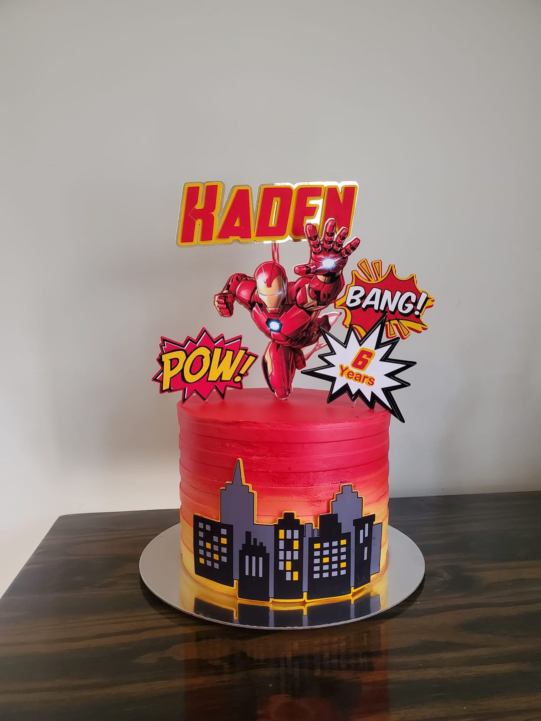 Iron Man SUPERHEROES Cake Topper Birthday Etsy Iron Man SUPERHEROES Cake Topper Birthday Etsy