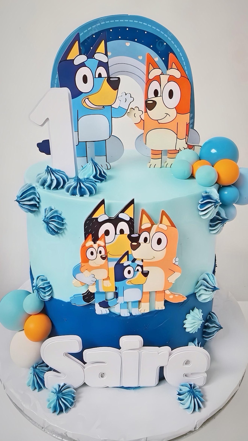 Blue Cake Topper - Etsy