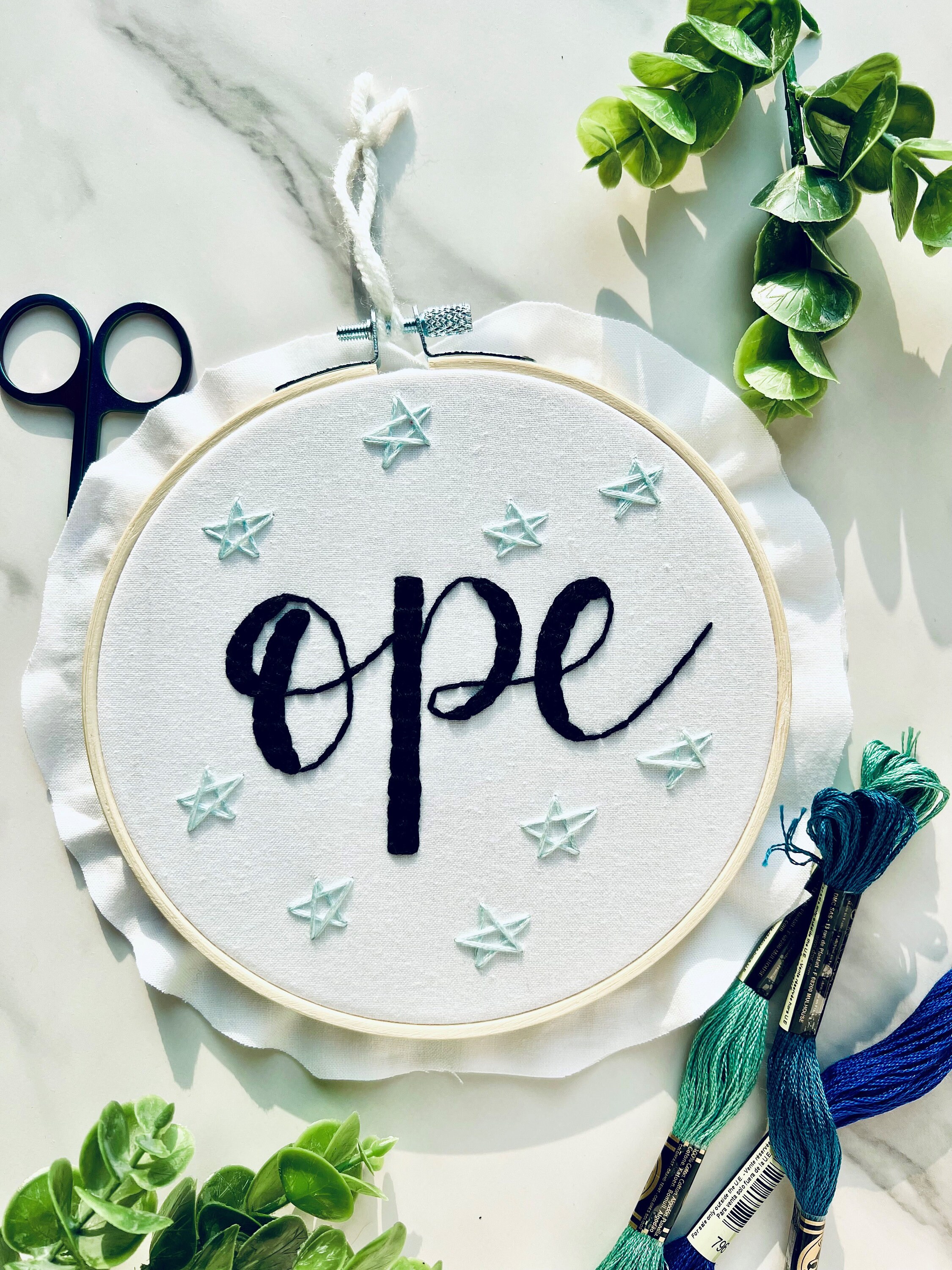 Ope Midwest Slang Embroidery Pattern PDF- Modern Hand Lettering Design ...
