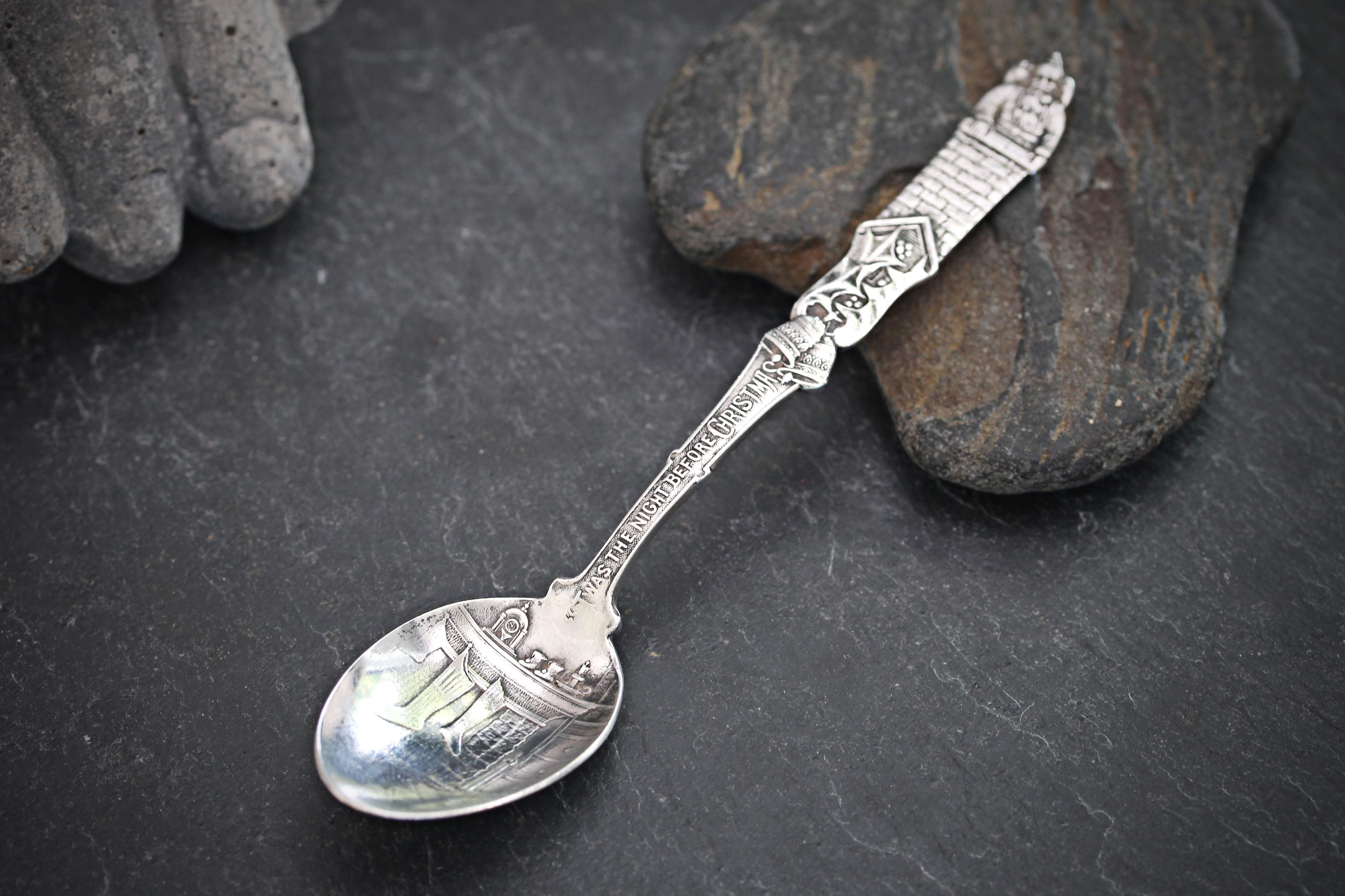 Vintage Twas the Night Before Christmas Sterling Silver Spoon