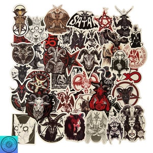 Baphomet Stickers, Dark, Cult, Pentagram, Occult, Random Sticker Packs 10/20/50 Piece, NO REPEATS, Waterproof, Fade Resistant, Free Shipping