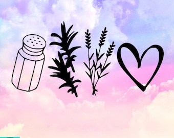 Practical Magic Decal, Salt Rosemary Lavender Love, Car Decal, Indoor/Outdoor Vinyl, Waterproof, Many Color/Sizes, FREE SHIPPING