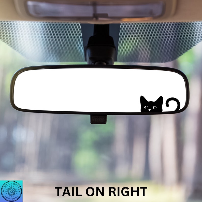 Cat Decal, Mini Cat, Peeking Cat, Rearview Mirror Decal, Car Decal, Easter Egg, Indoor/Outdoor Vinyl, Mini Decal, Many Colors, Free Shipping image 3