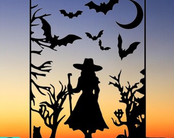 Witch Decal, Witch In Forest, Pagan, Wiccan, Nature Witch, Car Decal, Indoor/Outdoor, Waterproof, Vinyl, Many Colors & Sizes, FREE SHIPPING
