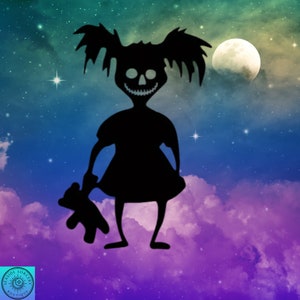 Creepy Girl Decal, Creepy Doll, Spooky Girl, Car Decal, Indoor/Outdoor, Waterproof, Vinyl, Many Colors & Sizes, FREE SHIPPING