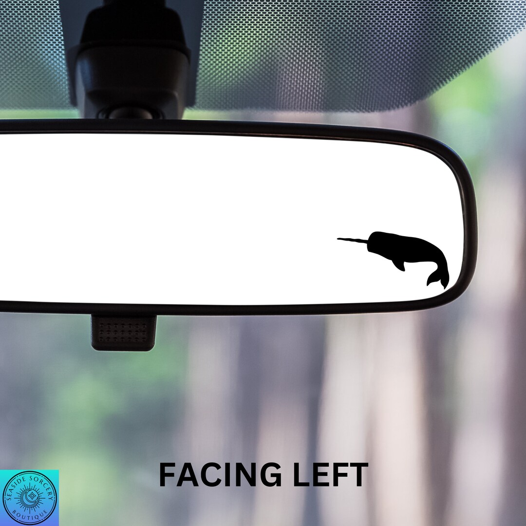 Narwal Decal, Mini Narwal, Tiny Narwal, Rearview Mirror Decal, Car