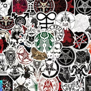 Baphomet Stickers, Dark, Cult, Pentagram, Occult, Random Sticker Packs 10/20/50 Piece, NO REPEATS, Waterproof, Fade Resistant, Free Shipping