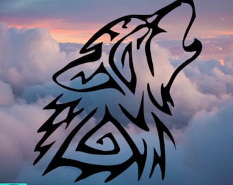 Viking Decal, Viking Wolf, Norse Wolf, Car Decal, Indoor/Outdoor, Waterproof, Vinyl, Many Colors & Sizes, FREE SHIPPING