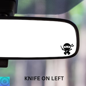 Ninja Decal, Little Ninja, Tiny Ninja, Rearview Mirror Decal, Car Decal, Indoor/Outdoor Vinyl, Mini Decal, Many Colors, Free Shipping