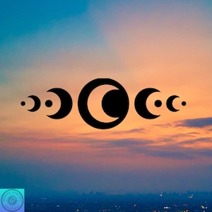 Moon Phase Decal, Lunar, Celestial, Car Decal, Indoor/Outdoor, Waterproof, Vinyl, Many Colors & Sizes, FREE SHIPPING
