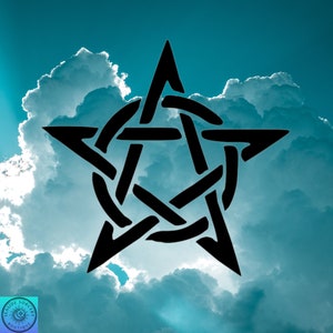 Pentacle Decal, Woven Pentacle, Pentagram, Car Decal, Indoor/Outdoor, Waterproof, Vinyl, Many Colors & Sizes, FREE SHIPPING