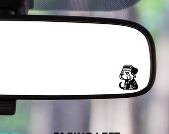Frankenstein Dog Decal, Frankendog, Rearview Mirror Decal, Mini Decal, Tiny Decal, Indoor/Outdoor Vinyl, Many Colors, FREE SHIPPING