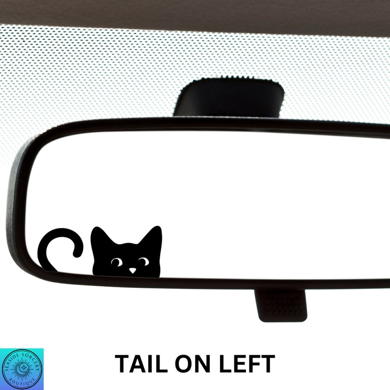 Cat Decal, Mini Cat, Peeking Cat, Rearview Mirror Decal, Car Decal, Easter Egg, Indoor/Outdoor Vinyl, Mini Decal, Many Colors, Free Shipping image 2
