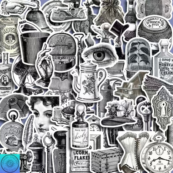 Victorian Stickers, Vintage Fashion, English Stickers, Fashion, Random Sticker Packs 10/20/50 Piece, NO REPEATS, Waterproof, Free Shipping