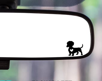Dachshund Decal, Dachshund Lover, Rearview Mirror Decal, Car Decal, Easter Egg, Indoor/Outdoor Vinyl, Mini Decal, Many Colors, Free Shipping
