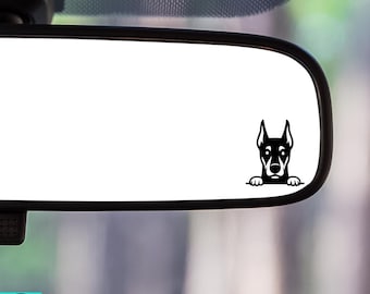Doberman Pinscher Decal, Doberman Lover, Rearview Mirror Decal, Car Decal, Easter Egg, Indoor/Outdoor Vinyl, Many Colors, Free Shipping