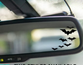 Bat Decal, Bat Ball, 7 Mini Bats, Rearview Mirror Decal, Car Decal, Easter Egg, Indoor/Outdoor Vinyl, Mini Decal, Many Colors, Free Shipping