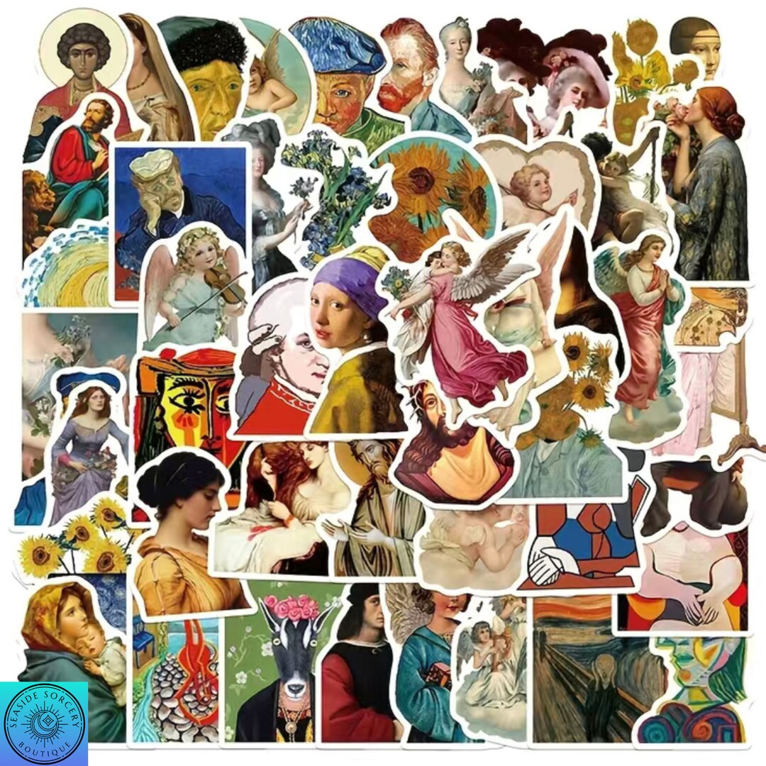Fine Art Stickers Famous Paintings Famous Artist Random Etsy